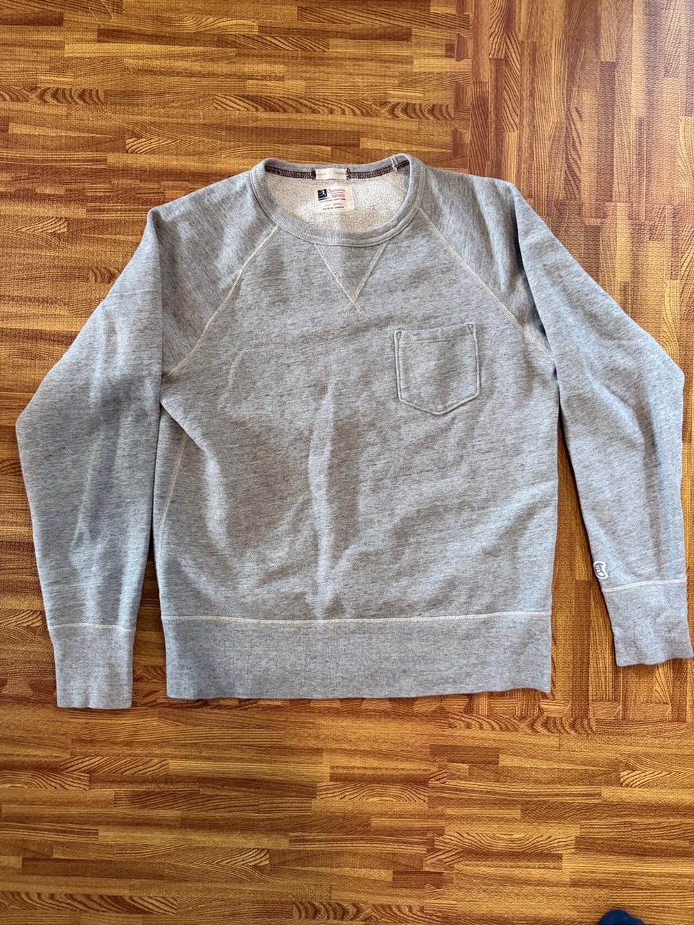 Todd Snyder x Champion Pocket Crew Sweatshirt Gray Made in Canada Men's S